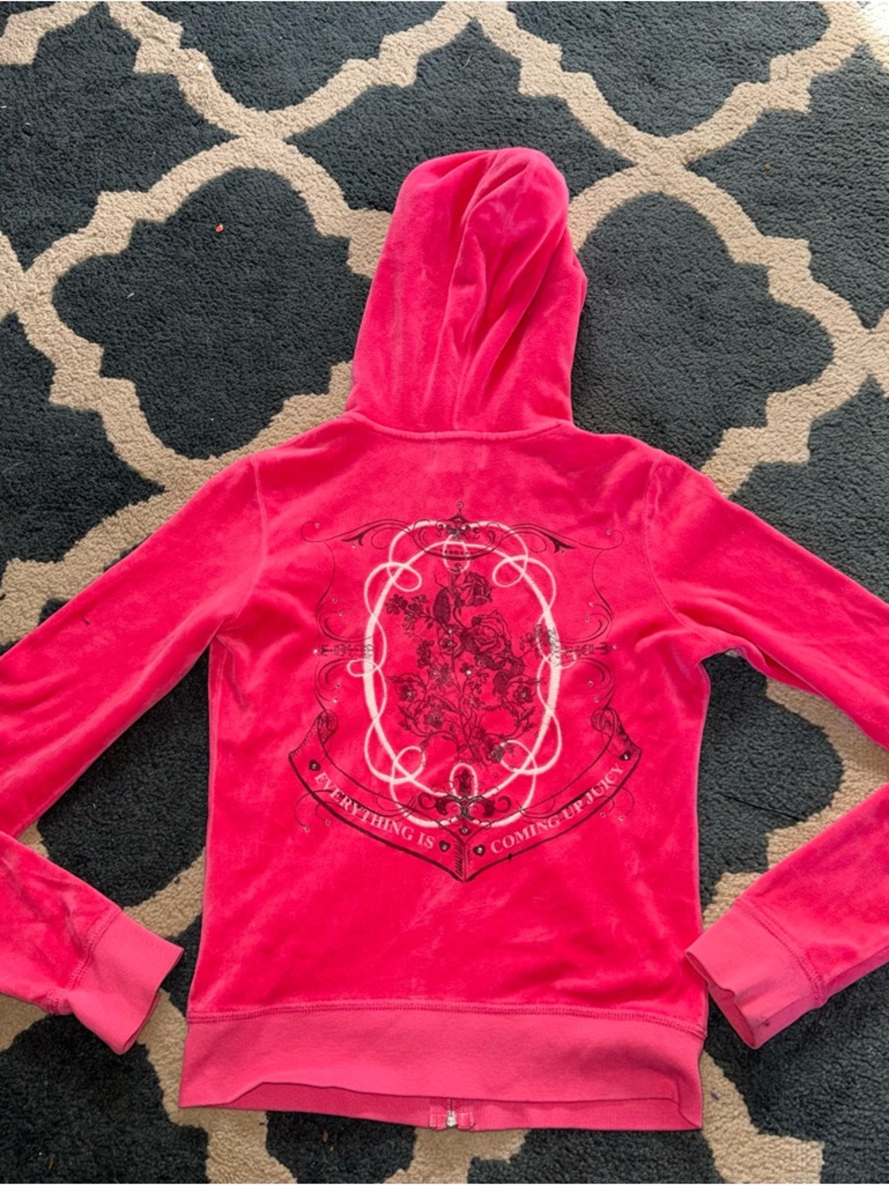 Vintage juicy couture pink velour zip up hoodie #velour #pink